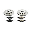 KOE1358 Front Brake Disc and Pad Kit, Natural Finish, Plain Surface, 4 Lugs, 258 mm, Ceramic, Z17 OE Replacement