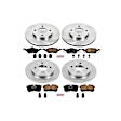 2001 Ford Focus - Front and Rear Brake Disc and Pad Kit, Natural Finish, Plain Surface, 4 Lugs, 253 mm, Ceramic, With Rear Disc, 2.0L 4Cyl, Z17 OE Replacement