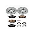 KOE1361 Rear Brake Disc and Pad Kit, Natural Finish, Plain Surface, 5 Lugs, 287.8 mm, Ceramic, Z17 OE Replacement