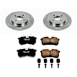 KOE1376 Rear Brake Disc and Pad Kit, Natural Finish, Plain Surface, 4 Lugs, 280 mm, Ceramic, Z17 OE Replacement