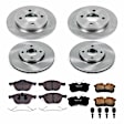 4-Wheel Set Power Stop&reg; KOE1378 Front and Rear OE Stock Replacement Low-Dust Ceramic Brake Pad and Rotor Kit