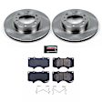 KOE137 Front Brake Disc and Pad Kit, Natural Finish, Plain Surface, 6 Lugs, 319 mm, Ceramic, Z17 OE Replacement