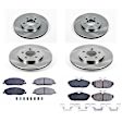 2007 Ford Mustang - Front and Rear Brake Disc and Pad Kit, Natural Finish, Plain Surface, 5 Lugs, 293 mm, Ceramic, 4.0L 6Cyl, Z17 OE Replacement