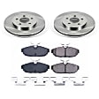 KOE1384 Rear Brake Disc and Pad Kit, Natural Finish, Plain Surface, 5 Lugs, 300 mm, Ceramic, Z17 OE Replacement