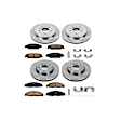 KOE1424 4-Wheel Set Front and Rear OE Stock Replacement Low-Dust Ceramic Brake Pad and Rotor Kit, With Standard Brakes