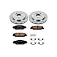 KOE1425 Rear Brake Disc and Pad Kit, Natural Finish, Plain Surface, 5 Lugs, 298 mm, Ceramic, Z17 OE Replacement