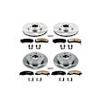 2006 Chevrolet Impala - Front and Rear Brake Disc and Pad Kit, Natural Finish, Plain Surface, 5 Lugs, 278 mm, Ceramic, 3.9L 6Cyl, Z17 OE Replacement
