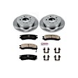 KOE1440 Rear Brake Disc and Pad Kit, Natural Finish, Plain Surface, 5 Lugs, 278 mm, Ceramic, Z17 OE Replacement