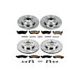 4-Wheel Set Power Stop&reg; KOE1443 Front and Rear OE Stock Replacement Low-Dust Ceramic Brake Pad and Rotor Kit