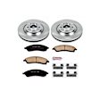 KOE1449 Front Brake Disc and Pad Kit, Natural Finish, Plain Surface, 6 Lugs, 322.8 mm, Ceramic, Z17 OE Replacement