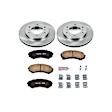 KOE148 Front Brake Disc and Pad Kit, Natural Finish, Plain Surface, 6 Lugs, 290 mm, Ceramic, Z17 OE Replacement