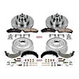 KOE15007DK 4-Wheel Set Front and Rear Brake Disc And Drum Kit, Plain Surface 5 Lugs 254 mm, RWD Z17 OE Replacement, Includes (1) Brake Drum and Shoe Kit and (1) Brake Disc and Pad Kit