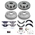 KOE15033DK 4-Wheel Set Front and Rear Brake Disc And Drum Kit, Plain Surface 5 Lugs 279.4 mm, 4WD Z17 OE Replacement, Includes (1) Brake Drum and Shoe Kit and (1) Brake Disc and Pad Kit