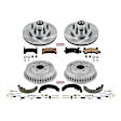 KOE15049DK 4-Wheel Set Front and Rear Brake Disc And Drum Kit, Plain Surface 5 Lugs 241.3 mm, Z17 OE Replacement, Includes (1) Brake Disc and Pad Kit and (1) Brake Drum and Shoe Kit