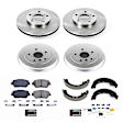 KOE15061DK 4-Wheel Set Front and Rear Brake Disc And Drum Kit, Plain Surface 5 Lugs 228.6 mm, Z17 OE Replacement, Includes (1) Brake Disc and Pad Kit and (1) Brake Drum and Shoe Kit