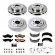 1999 Dodge Dakota - 4-Wheel Set Front and Rear Brake Disc And Drum Kit, Plain Surface, 6 Lugs, 287 mm, Z17 OE Replacement Includes (1) Brake Drum and Shoe Kit and (1) Brake Disc and Pad Kit