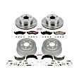 1996 Jeep Cherokee - 4-Wheel Set Front and Rear Brake Disc And Drum Kit, Plain Surface, 5 Lugs, 228.6 mm, Z17 OE Replacement Includes (1) Brake Drum and Shoe Kit and (1) Brake Disc and Pad Kit