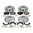 1998 Toyota 4Runner - 4-Wheel Set Front and Rear Brake Disc And Drum Kit, Plain Surface, 6 Lugs, Front-319 mm, Z17 OE Replacement Includes (1) Brake Disc and Pad Kit and (1) Brake Drum and Shoe Kit
