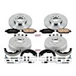 KOE15130DK 4-Wheel Set Front and Rear Brake Disc And Drum Kit, Plain Surface 5 Lugs 250 mm, Z17 OE Replacement, Includes (1) Brake Drum and Shoe Kit and (1) Brake Disc and Pad Kit