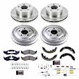 KOE15132DK 4-Wheel Set Front and Rear Brake Disc And Drum Kit, Plain Surface 5 Lugs 254 mm, Z17 OE Replacement, Includes (1) Brake Drum and Shoe Kit and (1) Brake Disc and Pad Kit