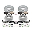 KOE15185DK 4-Wheel Set Front and Rear Brake Disc And Drum Kit, Plain Surface 5 Lugs 220 mm, Z17 OE Replacement, Includes (1) Brake Drum and Shoe Kit and (1) Brake Disc and Pad Kit