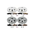 4-Wheel Set Power Stop&reg; KOE1518 Front and Rear OE Stock Replacement Low-Dust Ceramic Brake Pad and Rotor Kit
