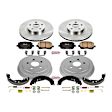 KOE15200DK 4-Wheel Set Front and Rear Brake Disc And Drum Kit, Plain Surface 5 Lugs 200 mm, Z17 OE Replacement, Includes (1) Brake Drum and Shoe Kit and (1) Brake Disc and Pad Kit