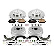 2008 Toyota Matrix - 4-Wheel Set Front and Rear Brake Disc And Drum Kit, Plain Surface, 5 Lugs, 228.6 mm, OE Replacement Includes (1) Brake Drum and Shoe Kit and (1) Brake Disc and Pad Kit