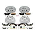 KOE15232DK 4-Wheel Set Front and Rear Brake Disc And Drum Kit, Plain Surface 5 Lugs 228.5 mm, Z17 OE Replacement, Includes (1) Brake Drum and Shoe Kit and (1) Brake Disc and Pad Kit