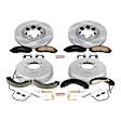KOE15236DK 4-Wheel Set Front and Rear Brake Disc And Drum Kit, Plain Surface 6 Lugs 295 mm, Z17 OE Replacement, Includes (1) Brake Drum and Shoe Kit and (1) Brake Disc and Pad Kit