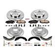 KOE15241DK 4-Wheel Set Front and Rear Brake Disc And Drum Kit, Plain Surface 5 Lugs 200 mm, Z17 OE Replacement, Includes (1) Brake Drum and Shoe Kit and (1) Brake Disc and Pad Kit