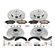 2011 Honda Fit - 4-Wheel Set Front and Rear Brake Disc And Drum Kit, Plain Surface, 4 Lugs, 200 mm, Z17 OE Replacement Includes (1) Brake Drum and Shoe Kit and (1) Brake Disc and Pad Kit