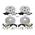 2010 Ford Escape - 4-Wheel Set Front and Rear Brake Disc And Drum Kit, Plain Surface, 5 Lugs, 254 mm, GAS, Built From 6/29/2010, Z17 OE Replacement Includes (1) Brake Drum and Shoe Kit and (1) Brake Disc and Pad Kit