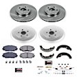 2011 Toyota Corolla - 4-Wheel Set Front and Rear Brake Disc And Drum Kit, Plain Surface, 5 Lugs, 228.5 mm, Z17 OE Replacement Includes (1) Brake Drum and Shoe Kit and (1) Brake Disc and Pad Kit