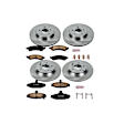 4-Wheel Set Power Stop&reg; KOE1528 Front and Rear OE Stock Replacement Low-Dust Ceramic Brake Pad and Rotor Kit