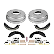 KOE15373DK Rear OE Stock Replacement Drum + Shoe Kit, Fits 6 lugs