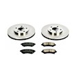 KOE1542 Front Brake Disc and Pad Kit, Natural Finish, Plain Surface, 5 Lugs, 303 mm, Ceramic, OE Replacement