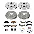 KOE15441DK Front and Rear Brake Disc and Pad Kit, Natural Finish, Plain Surface, 5 Lugs, 277.88 mm, Ceramic, Z17 OE Replacement