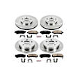 4-Wheel Set Power Stop&reg; KOE1544 Front and Rear OE Stock Replacement Low-Dust Ceramic Brake Pad and Rotor Kit