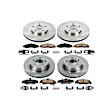 4-Wheel Set Power Stop&reg; KOE1548 Front and Rear OE Stock Replacement Low-Dust Ceramic Brake Pad and Rotor Kit