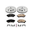 KOE1549 Front Brake Disc and Pad Kit, Natural Finish, Plain Surface, 5 Lugs, 303 mm, Ceramic, Z17 OE Replacement