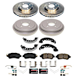 2018 Nissan Kicks - Front and Rear Brake Disc and Pad Kit, 257.9 mm, With Rear Drum, 1.6L 4Cyl