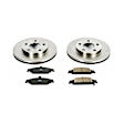 KOE1551 Front Brake Disc and Pad Kit, Natural Finish, Plain Surface, 5 Lugs, 278 mm, Ceramic, OE Replacement