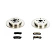 KOE1558 Rear Brake Disc and Pad Kit, Natural Finish, Plain Surface, 5 Lugs, 278 mm, Ceramic, OE Replacement