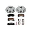KOE155 Rear Brake Disc and Pad Kit, Natural Finish, Plain Surface, 5 Lugs, 261 mm, Ceramic, OE Replacement