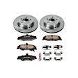 KOE1568 Rear Brake Disc and Pad Kit, Natural Finish, Plain Surface, 5 Lugs, 305 mm, Ceramic, Z17 OE Replacement