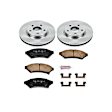 KOE1588 Front Brake Disc and Pad Kit, Natural Finish, Plain Surface, 5 Lugs, 297 mm, Ceramic, Z17 OE Replacement