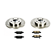 KOE1616 Rear Brake Disc and Pad Kit, Natural Finish, Plain Surface, 5 Lugs, 270 mm, Ceramic, OE Replacement