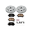 KOE1617 Front Brake Disc and Pad Kit, Natural Finish, Plain Surface, 5 Lugs, 276.2 mm, Ceramic, OE Replacement