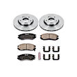 KOE163 Front Brake Disc and Pad Kit, Natural Finish, Plain Surface, 5 Lugs, 279.7 mm, Ceramic, Z17 OE Replacement